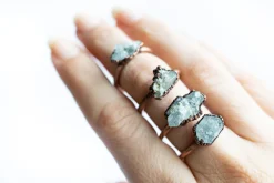 Blue topaz ring | Topaz crystal ring
