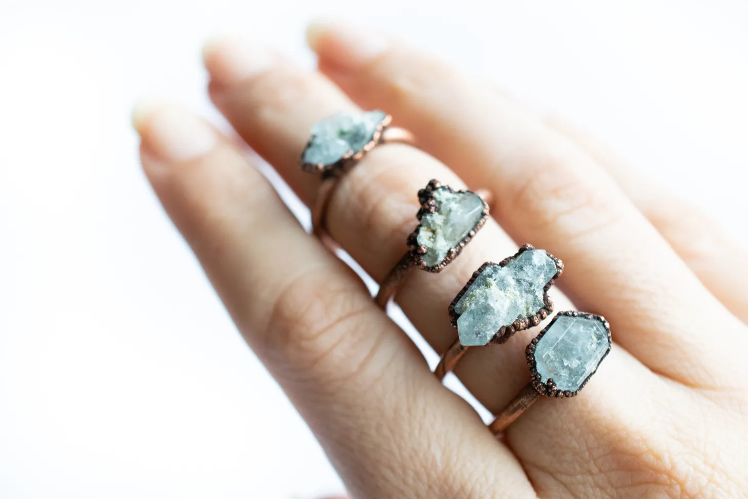 Blue topaz ring | Topaz crystal ring
