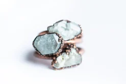 Blue topaz ring | Topaz crystal ring