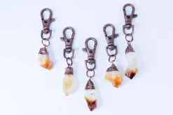 Citrine keychain | Rough crystal keychain