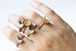 Citrine moon ring | Citrine crystal ring