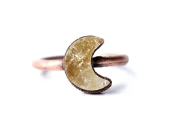 Citrine moon ring | Citrine crystal ring