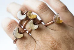Citrine moon ring | Citrine crystal ring