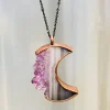 Crystal Moon Necklace | Druzy crystal necklace
