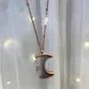 Crystal Moon Necklace | Druzy crystal necklace