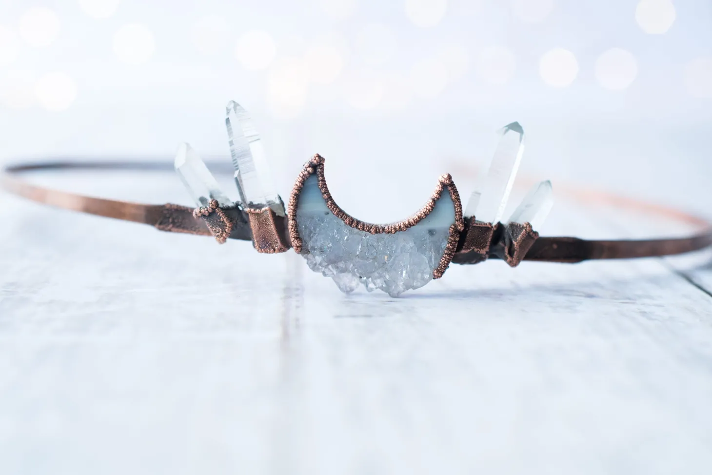 Crystal Moon Tiara | Quartz Crystal Crown