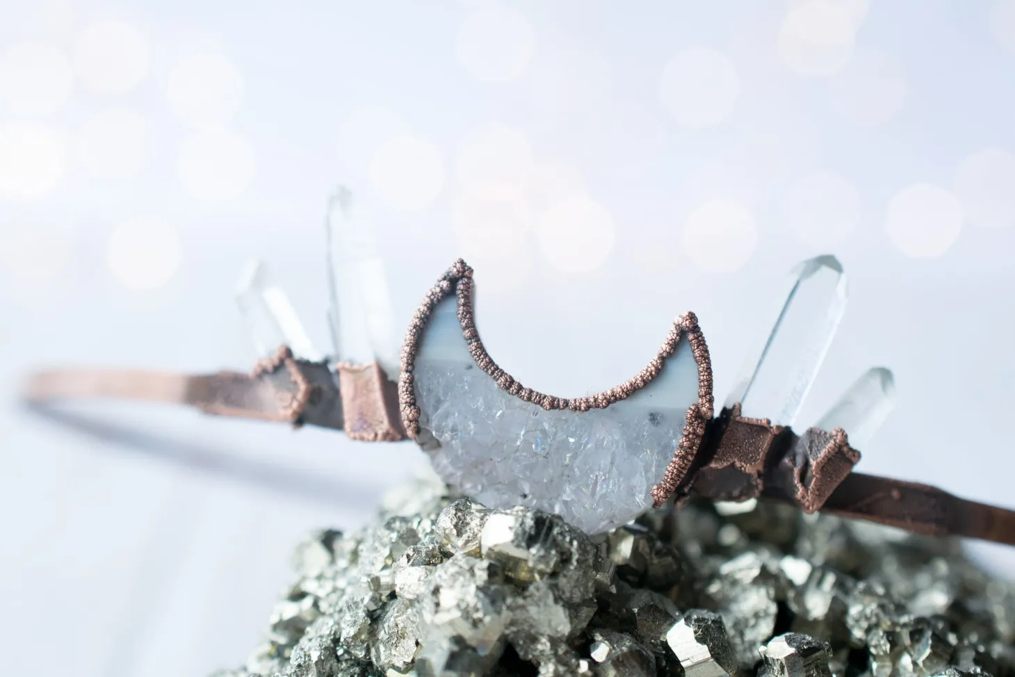 Crystal Moon Tiara | Quartz Crystal Crown