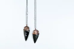 Dragonglass necklace | Obsidian arrowhead necklace