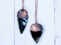 Dragonglass necklace | Obsidian arrowhead necklace