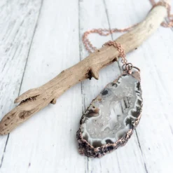 Druzy agate necklace | Geode jewelry
