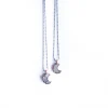 Druzy crystal moon necklace | Electroformed druzy necklace