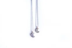 Druzy crystal moon necklace | Electroformed druzy necklace