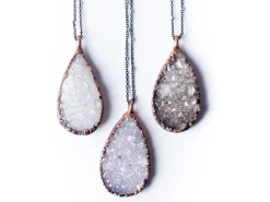 Druzy droplet necklace | Druzy crystal necklace