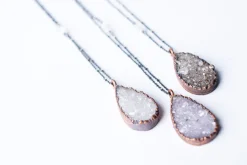 Druzy droplet necklace | Druzy crystal necklace