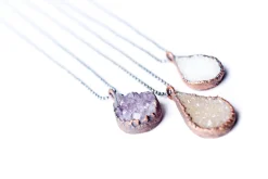 Druzy droplet necklace | Druzy crystal necklace