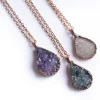 Druzy droplet necklace | Druzy crystal necklace