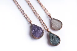 Druzy droplet necklace | Druzy crystal necklace