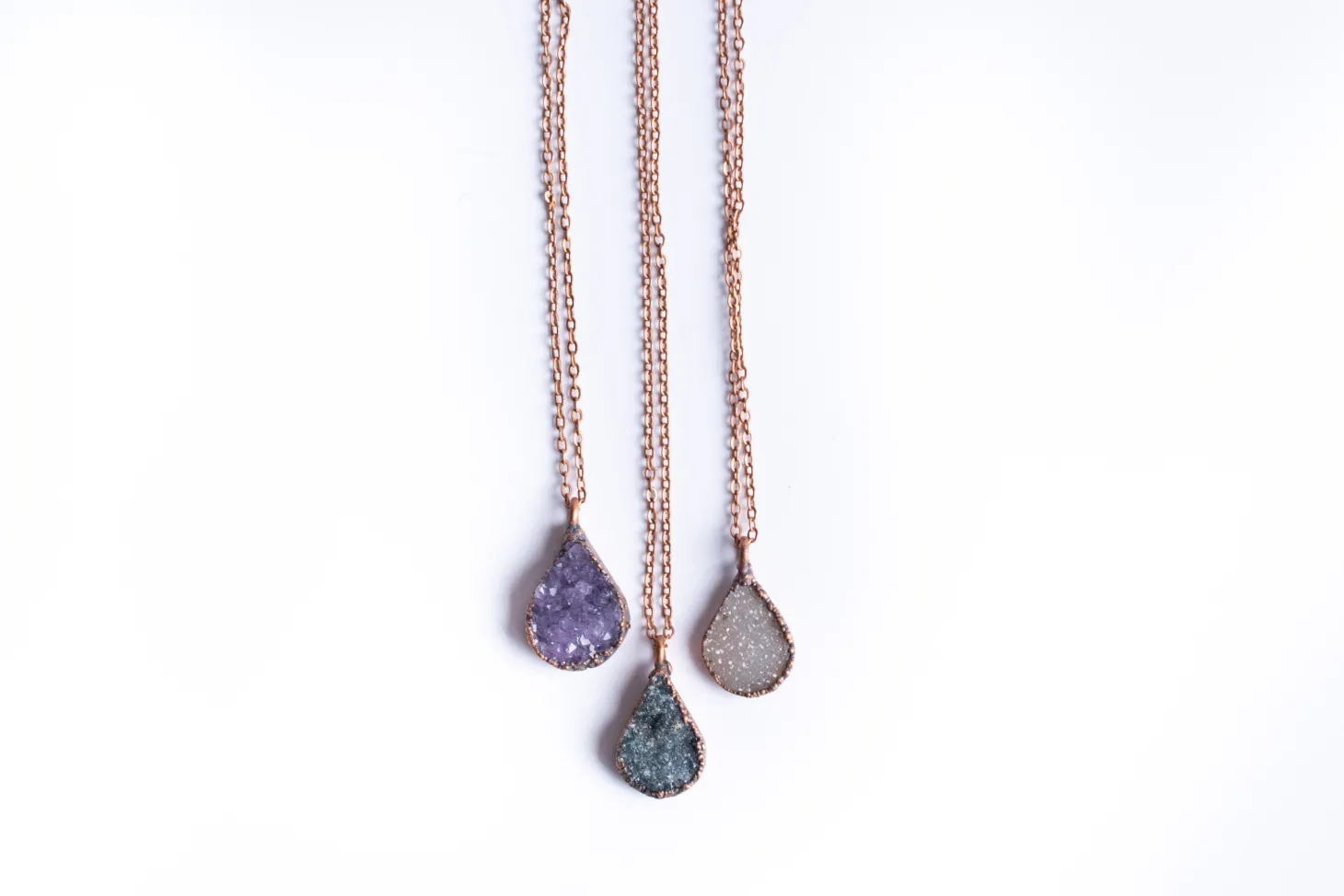 Druzy droplet necklace | Druzy crystal necklace