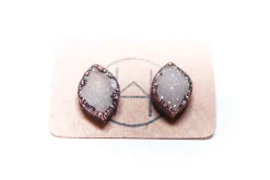 Druzy marquis studs | Druzy crystal earrings
