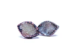 Druzy marquis studs | Druzy crystal earrings