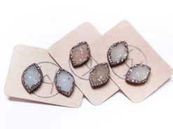 Druzy marquis studs | Druzy crystal earrings