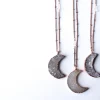 Druzy Moon Necklace | Crescent Moon Necklace