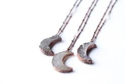 Druzy Moon Necklace | Crescent Moon Necklace