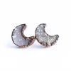 Druzy moon studs | Moon earrings