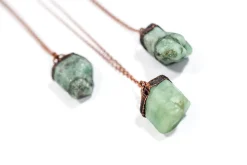 Emerald crystal necklace | Raw emerald necklace