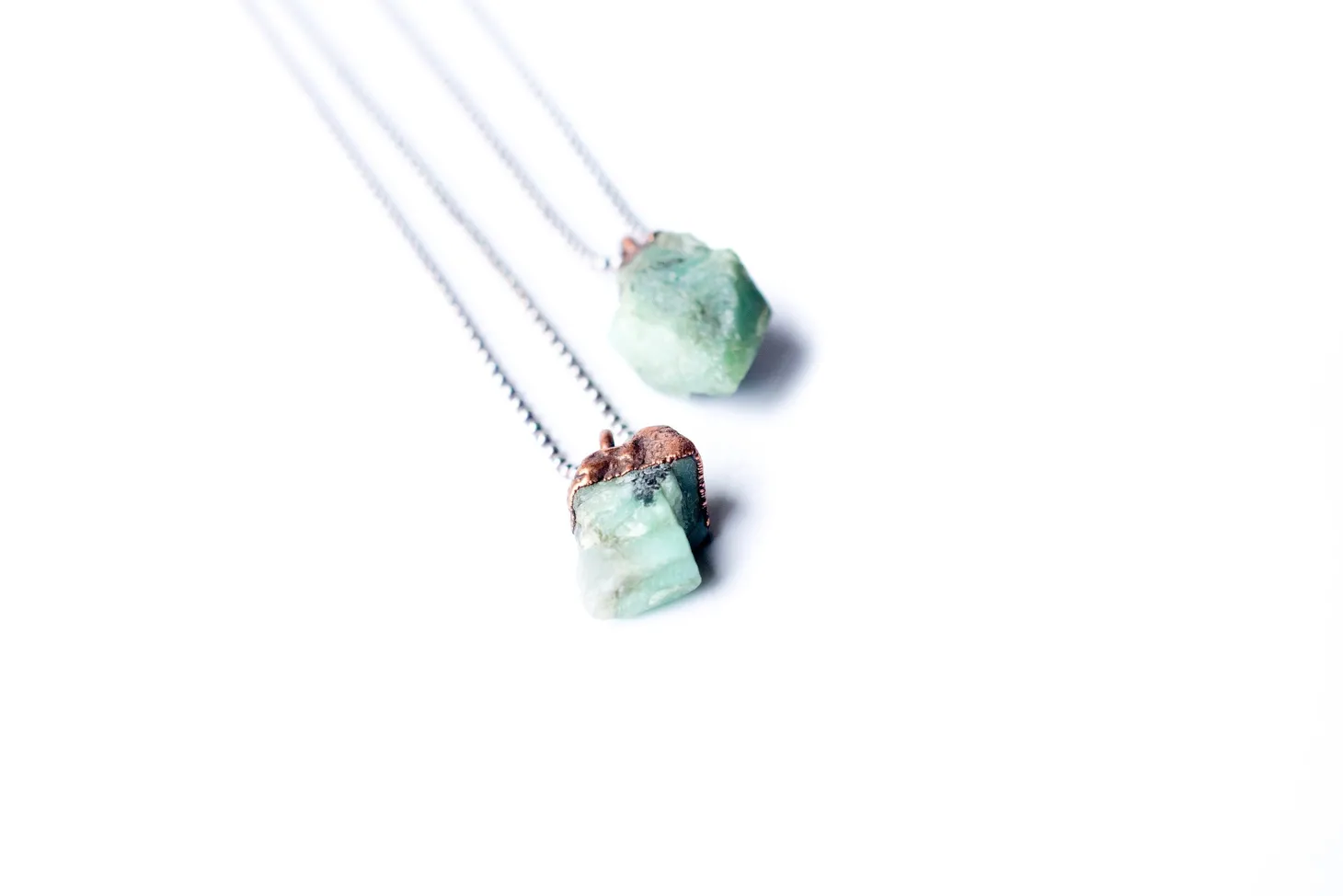 Emerald crystal necklace | Raw emerald necklace