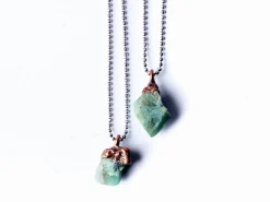 Emerald crystal necklace | Raw emerald necklace
