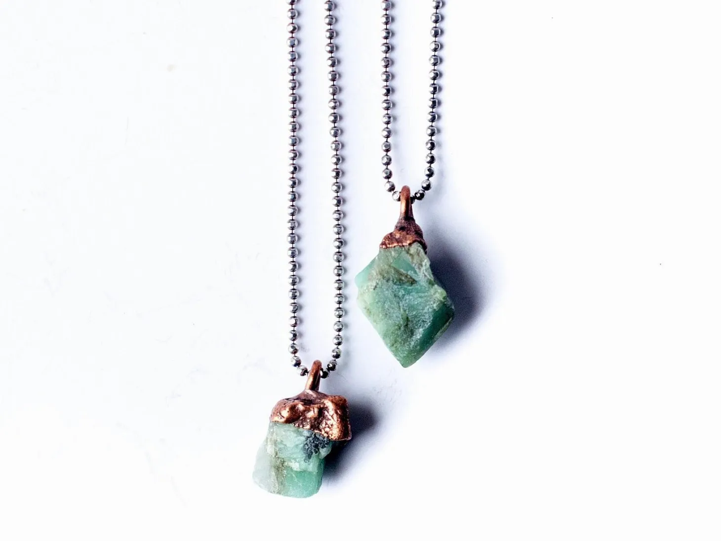Emerald crystal necklace | Raw emerald necklace