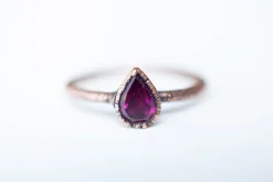 Faceted Garnet ring | Deep Red Garnet ring