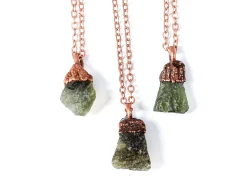 Genuine Moldavite crystal necklace | Raw authentic moldavite jewelry