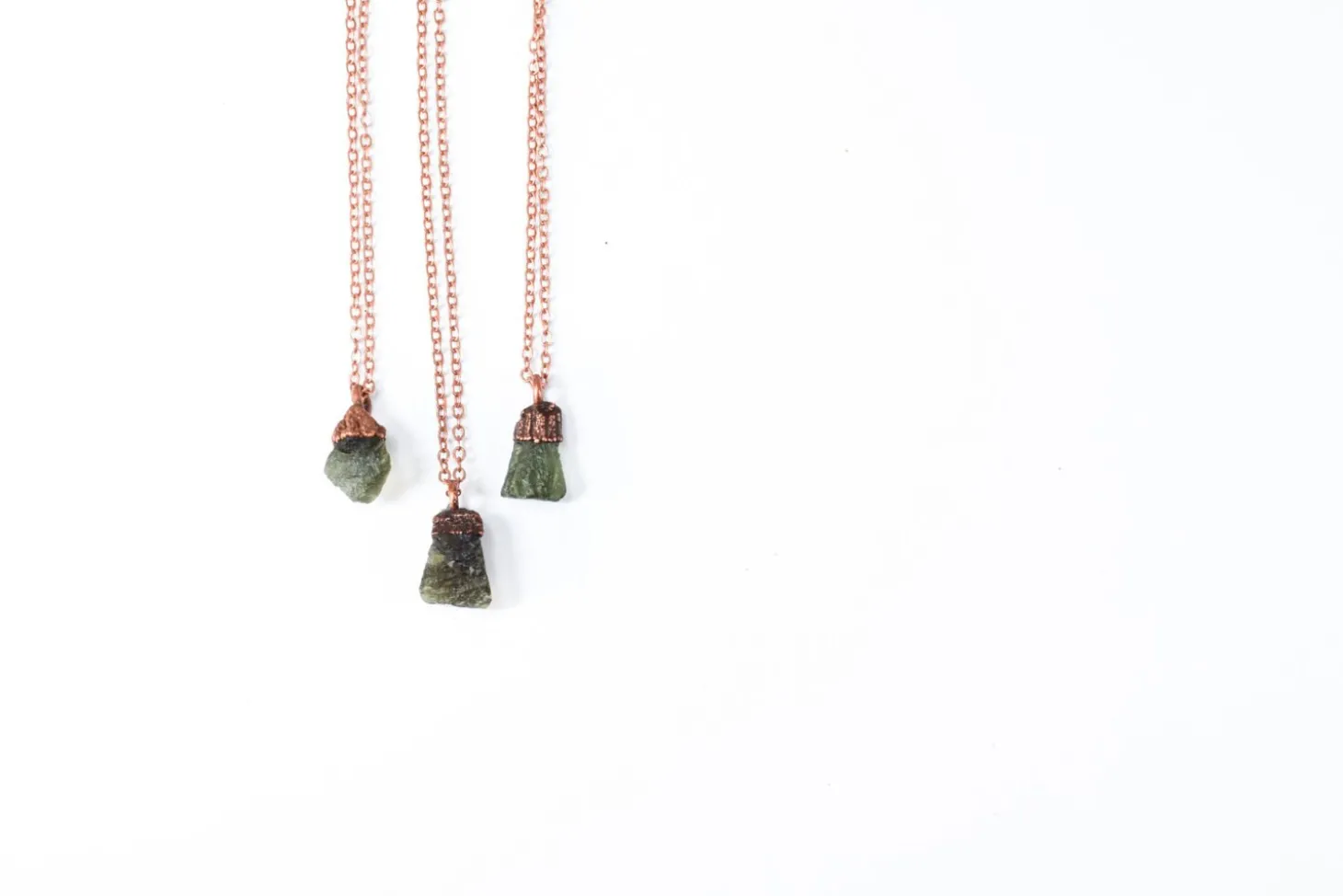 Genuine Moldavite crystal necklace | Raw authentic moldavite jewelry