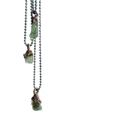 Genuine Moldavite crystal necklace | Raw authentic moldavite jewelry