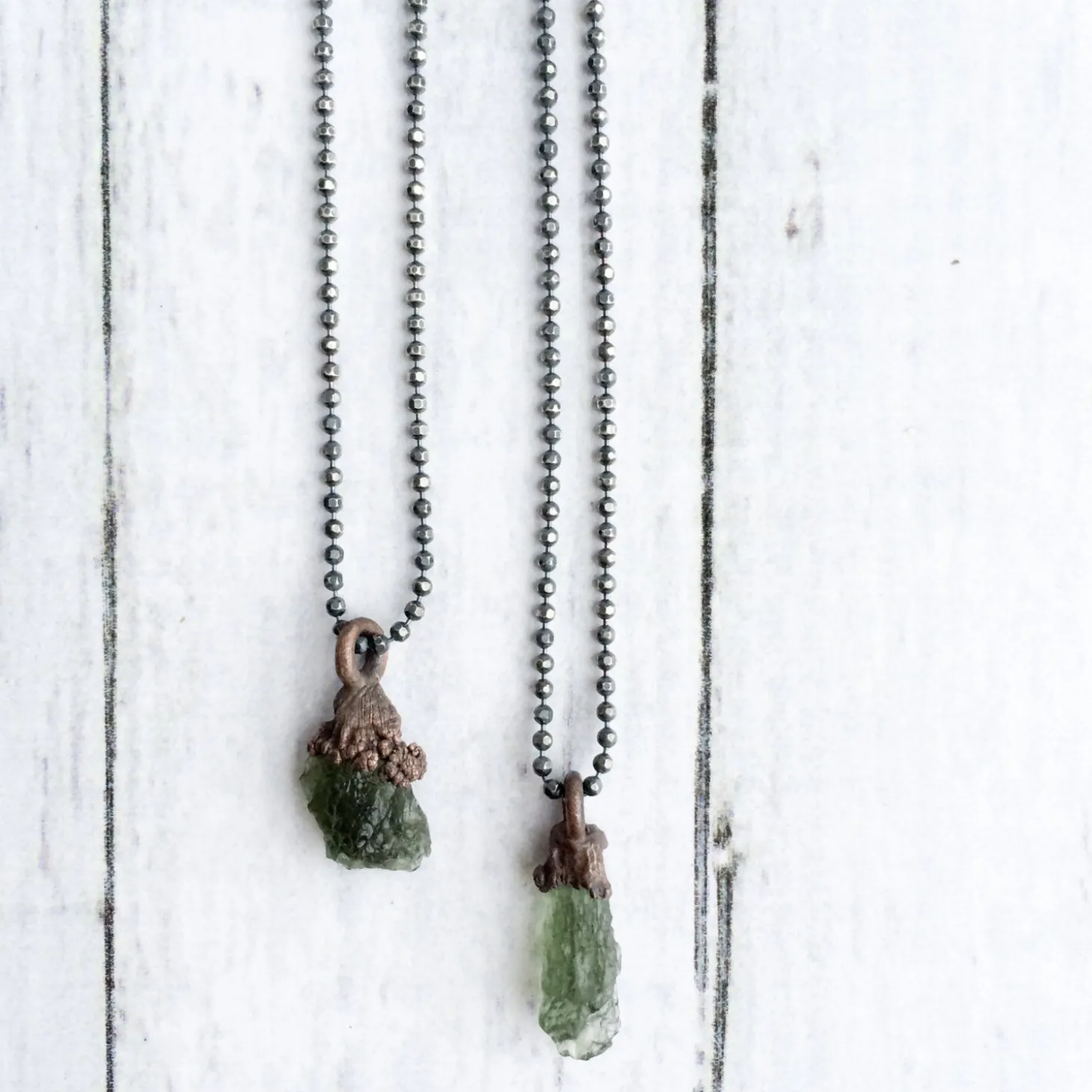Genuine Moldavite crystal necklace | Raw authentic moldavite jewelry