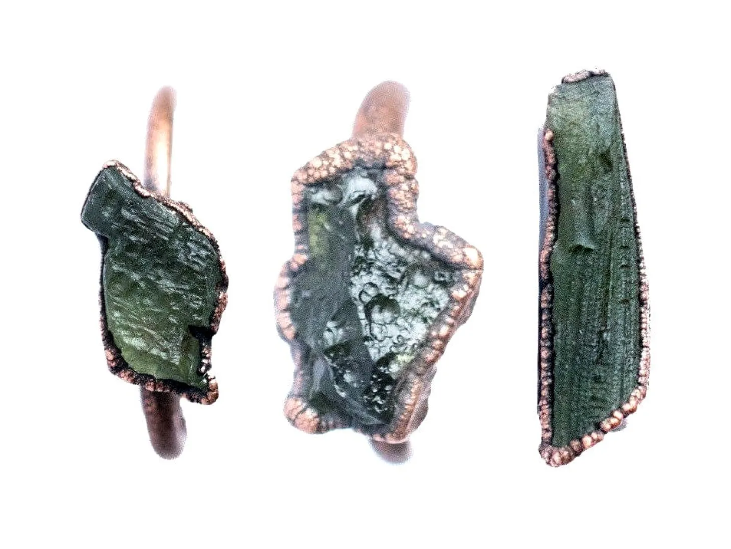 Genuine Moldavite Ring | Czech moldavite stacking ring