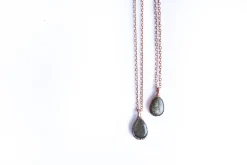 Gold sheen obsidian necklace | Raw obsidian jewelry