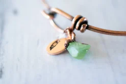 Green Peridot bracelet| Rough Peridot Bangle