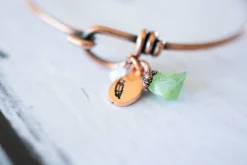 Green Peridot bracelet| Rough Peridot Bangle