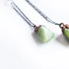 Green Peridot necklace | Raw peridot necklace