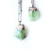 Green Peridot necklace | Raw peridot necklace