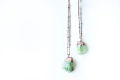 Green Peridot necklace | Raw peridot necklace