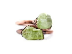 Green Peridot ring | Raw peridot ring