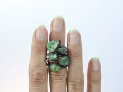 Green Peridot ring | Raw peridot ring