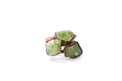 Green Peridot ring | Raw peridot ring