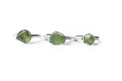Green Peridot ring | Raw peridot ring