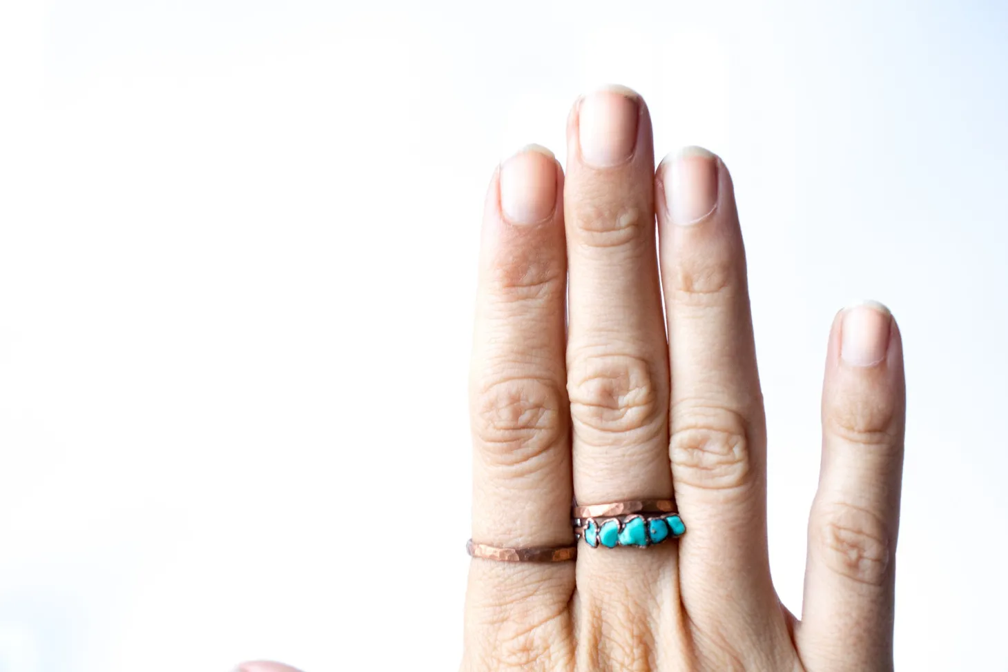 Hammered copper stacking ring | Hammered 12 gauge band