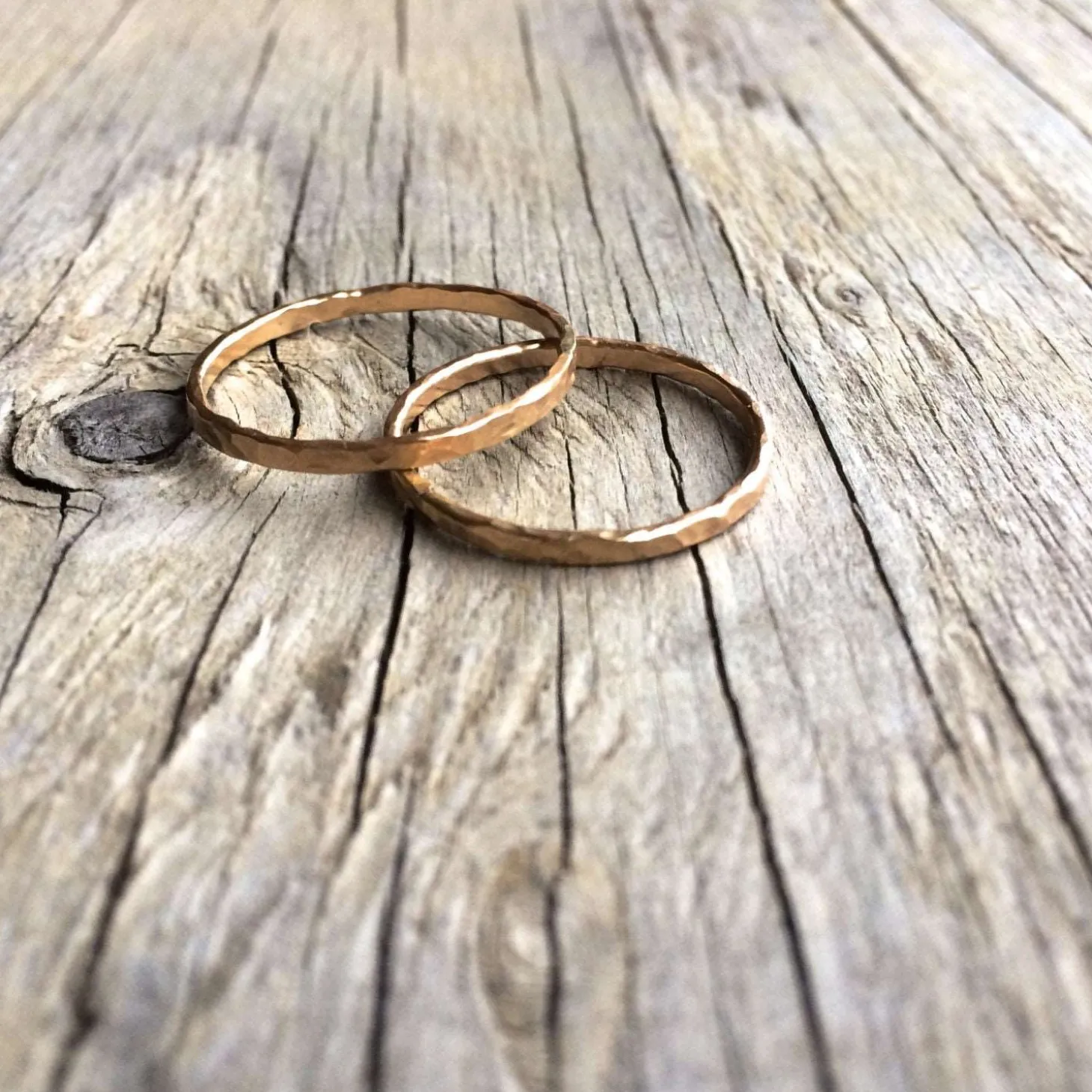 Hammered gold stacking ring | Hammered 14k gold fill rings